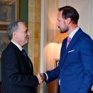 9. oktober: Kronprinsregenten tar imot presidenten i Liechtensteins nasjonalforsamling, herr Albert Frick, i audiens. Foto: Sven Gj. Gjeruldsen, Det kongelige hoff